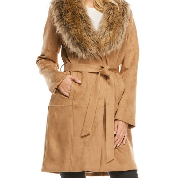 Biscotti Faux Fur Fox Collar Hudson Coat - Picture 3 of 5
